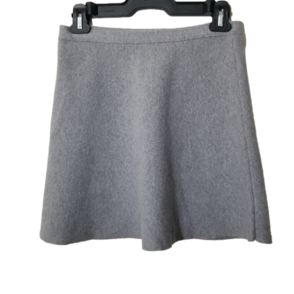 Theory Wool Angora Blend Grey Stretch Circle Mini Skirt Size Small